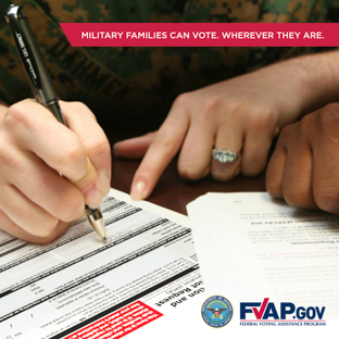 Military Families can vote wherever they are social media graphic